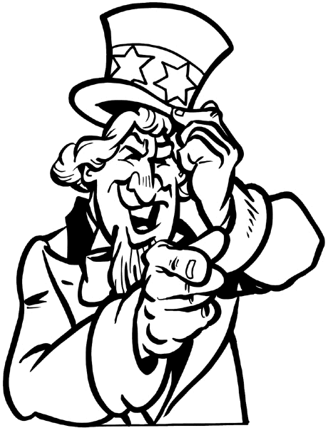 Uncle Sam Wants You vinyl sticker. Customize on line. People Religions Countries 070-0349